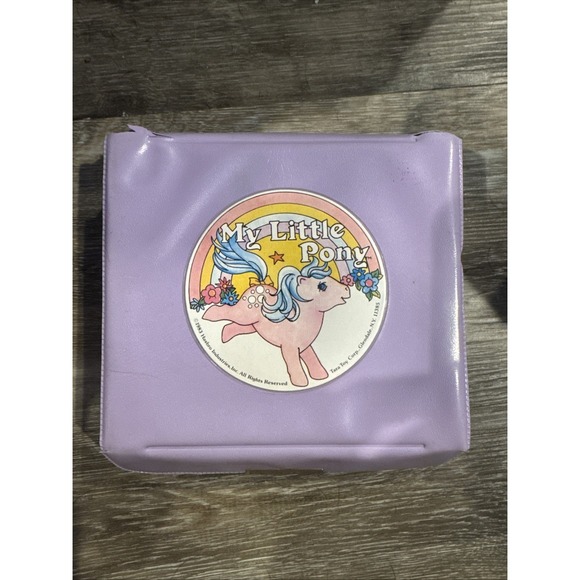 My Little Pony Cotton Candy  Lilac Vanity Makeup Case Vintage 1983 MERCH 6x5x1.5 - Picture 1 of 10